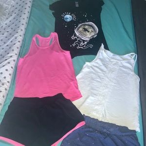 bundle - 2 shorts, 2 tanks and 1 T-shirt